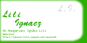 lili ignacz business card